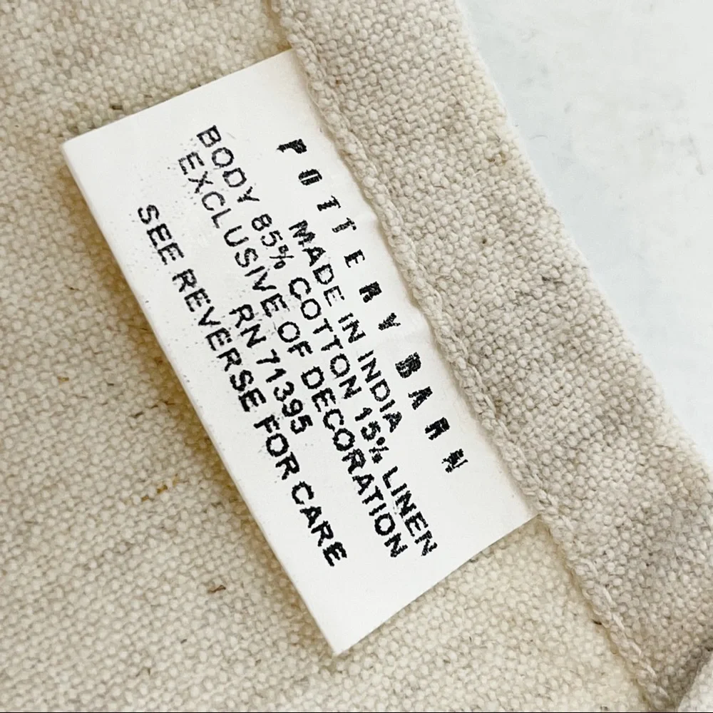POTTERY BARN Set Of 5 Beige Grape Linen Napkins